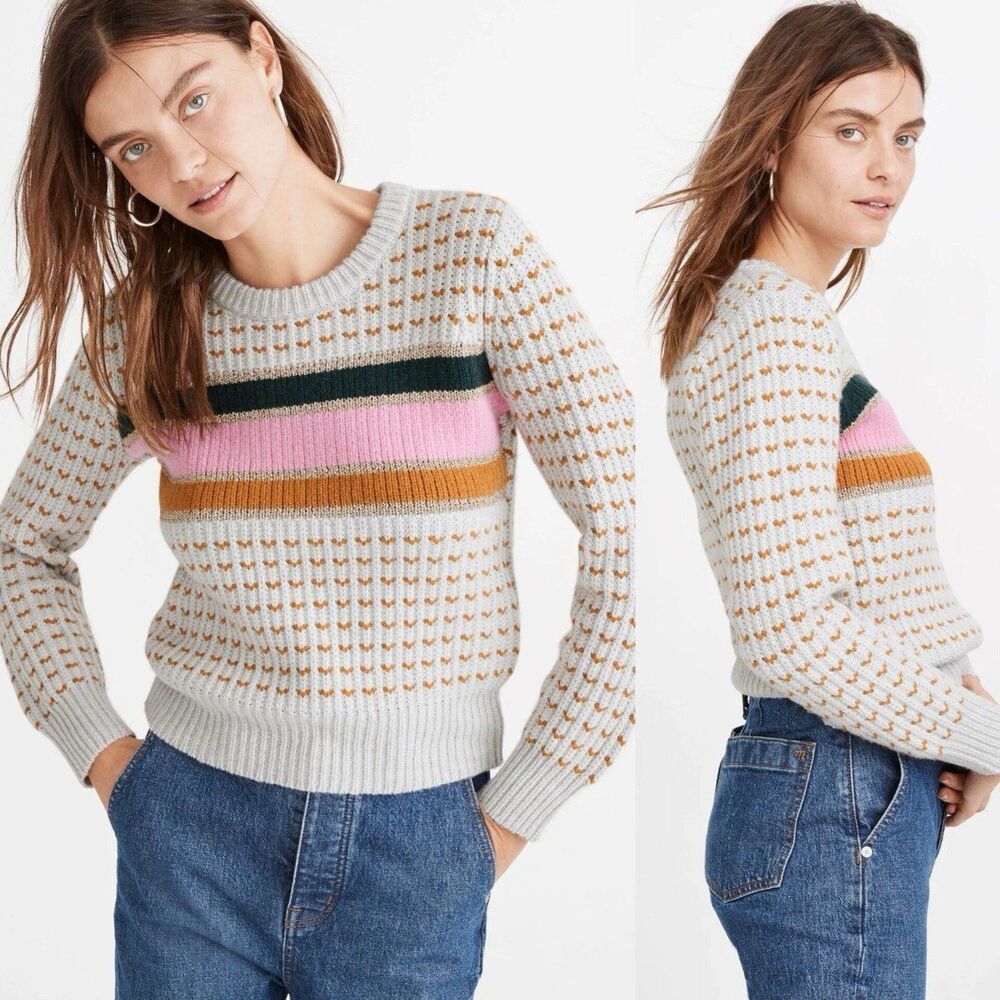 Madewell  Striped Barfield Sweater Chunky Wool. SUPER SOFT. NWOT